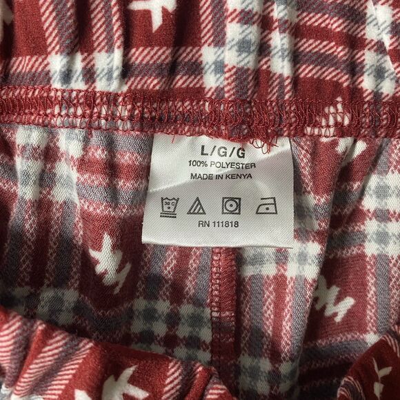 NWT MICHAEL KORS Loungewear Pants Plaid Pull On Pockets Logo MK Pajama Men L Red - Picture 4 of 9